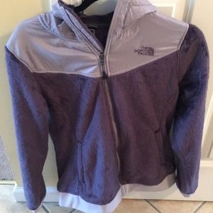 North Face fleece jacket with hood size M